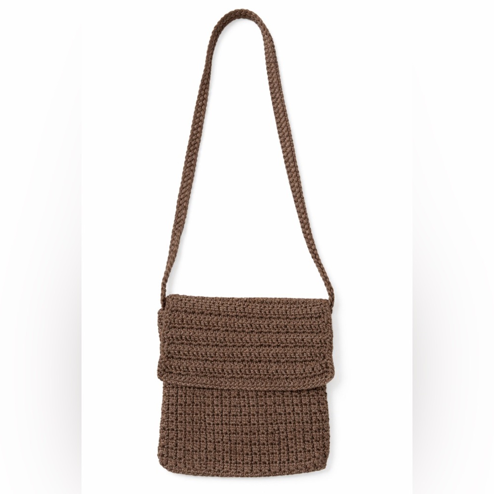 The Sak Crossbody Bag Crochet Braided Shoulder Strap Festival Boho Brown o/s
